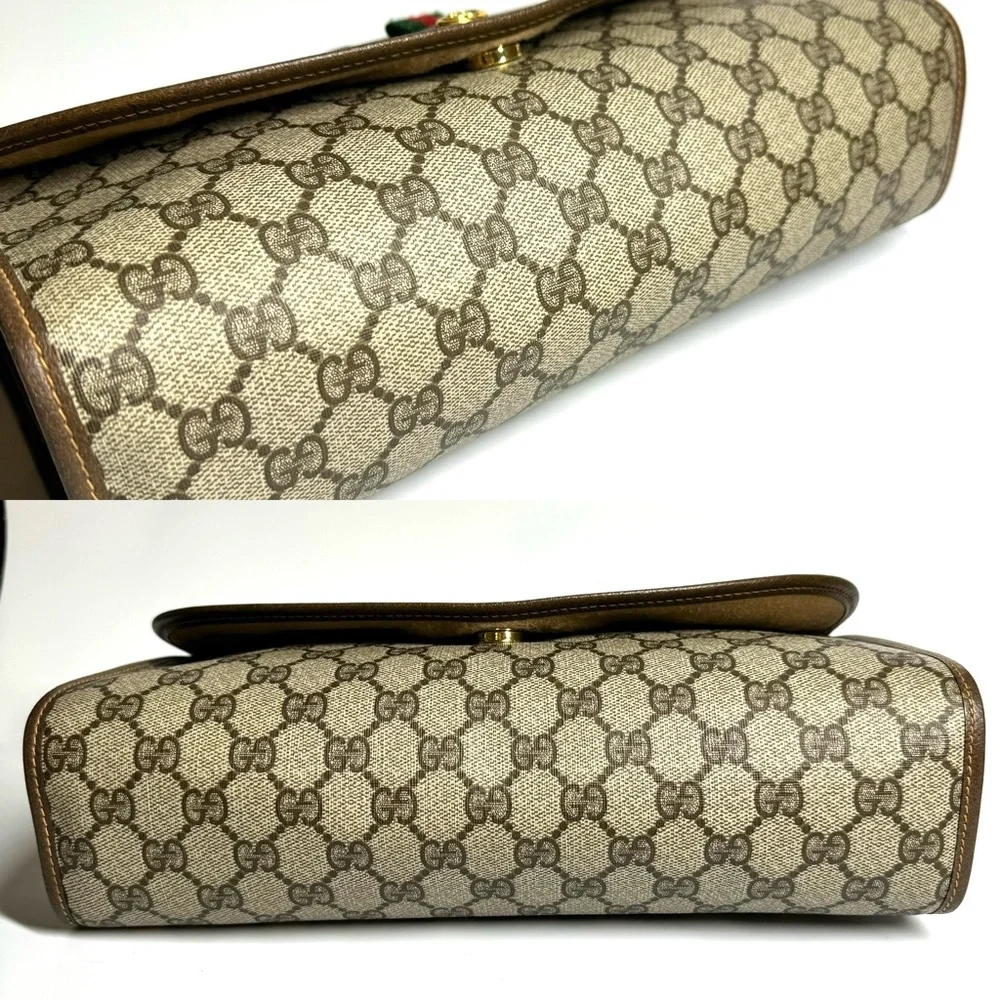 🔴SOLD🔴Gucci Large Ophidia Sherry Line Supreme GG Monogram Clutch - Picture 7 of 15